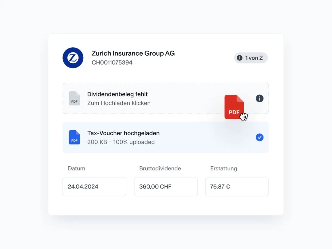Einfach Dateien in DivTax einfügen