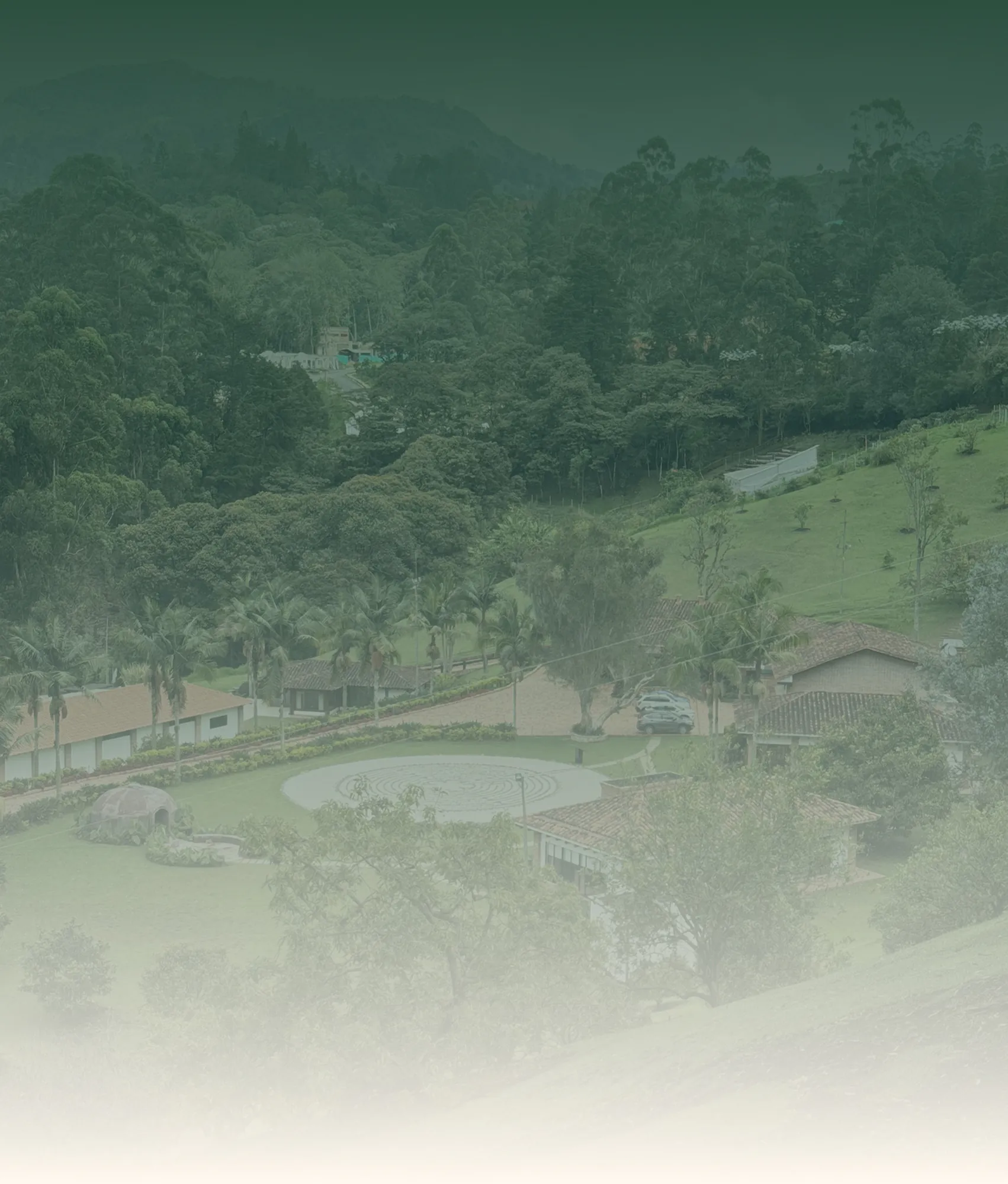Arial view of retreat center in Columbia