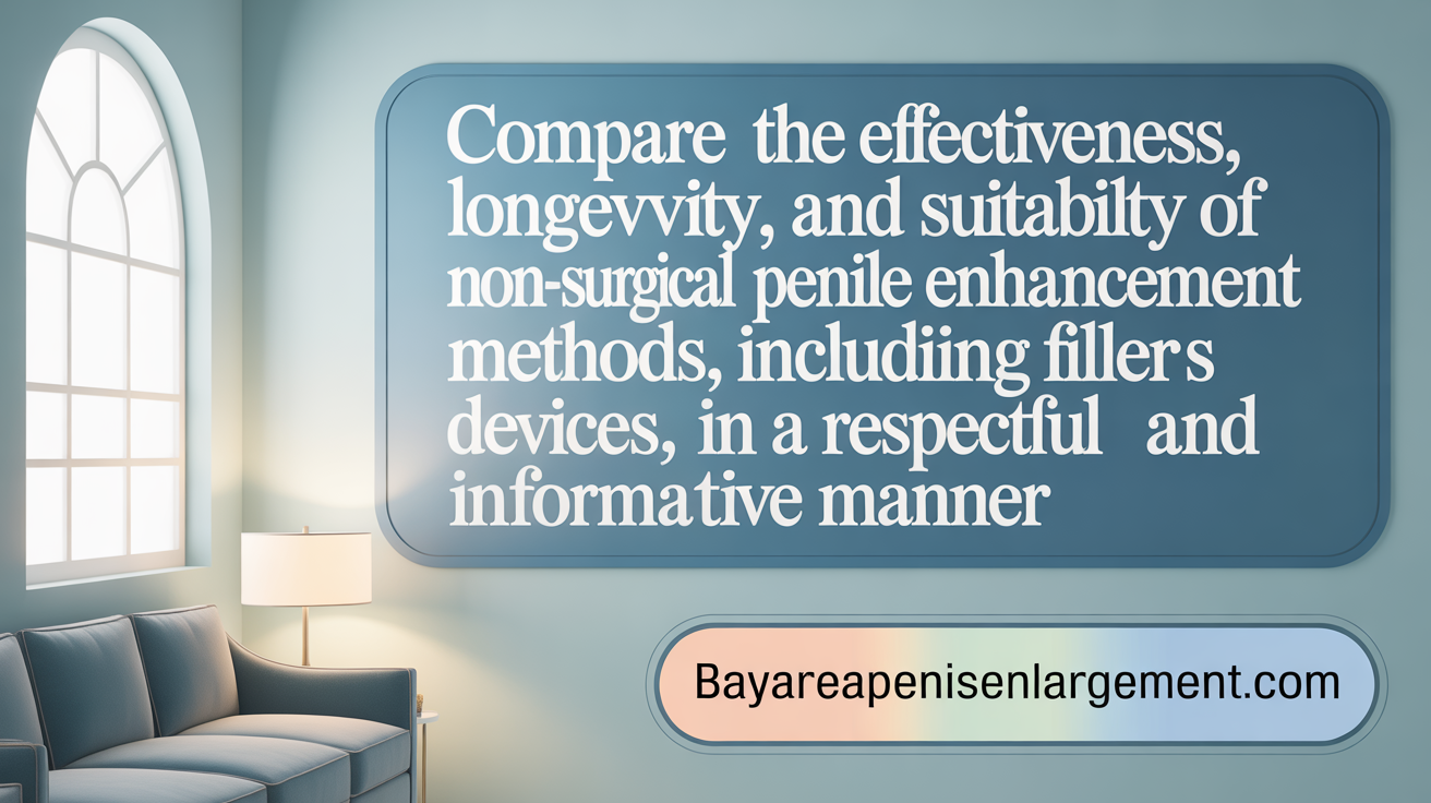 Compare the effectiveness, longevity, and suitability of non-surgical penile enhancement methods, including fillers and devices.