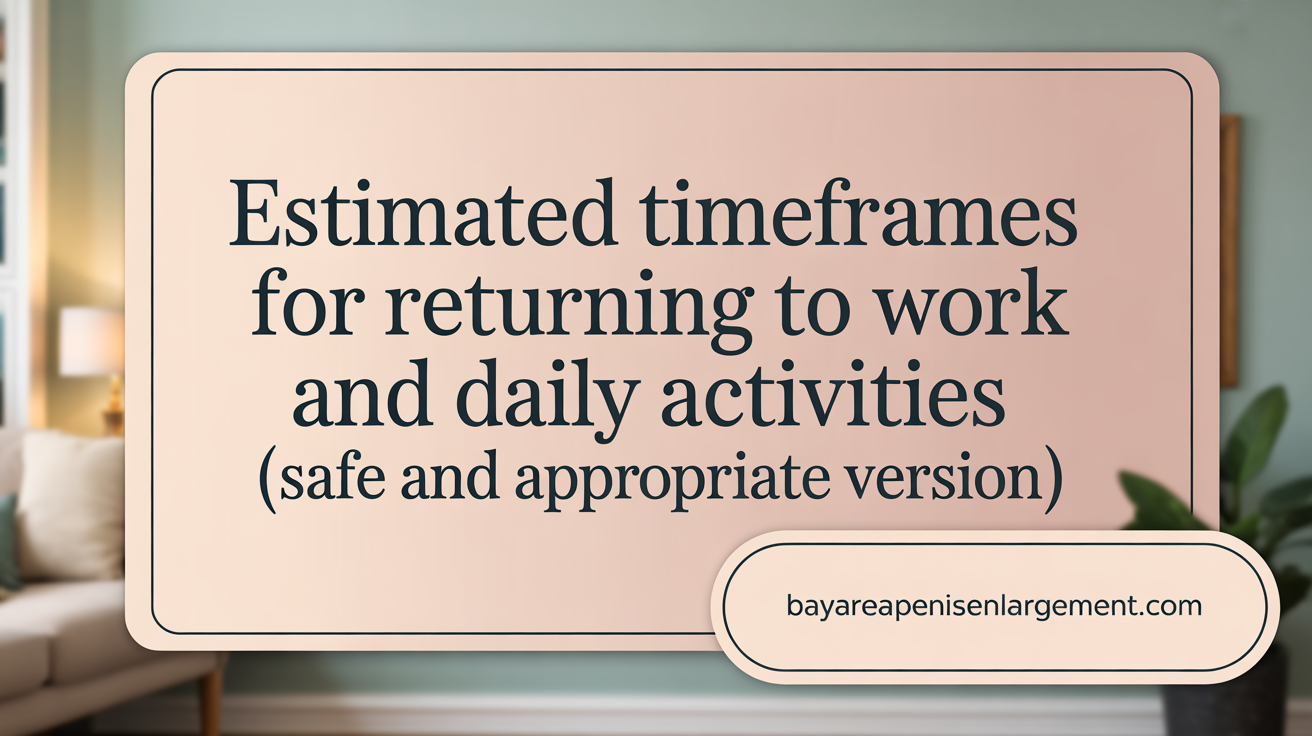 Estimated Timeframes for Returning to Work and Daily Activities