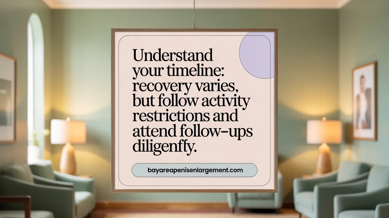 Understand your timeline: Recovery varies, but follow activity restrictions and attend follow-ups diligently.