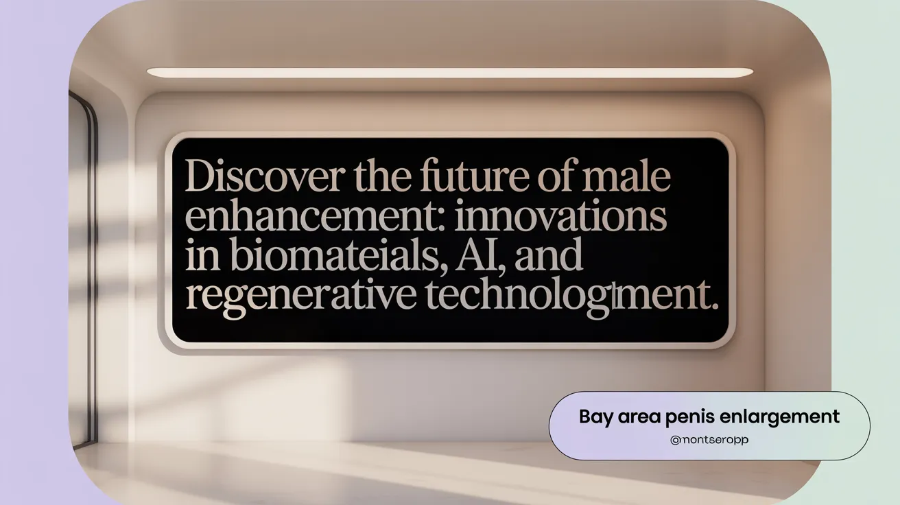 Discover the Future of Male Enhancement: Innovations in Biomaterials, AI, and Regenerative Technologies