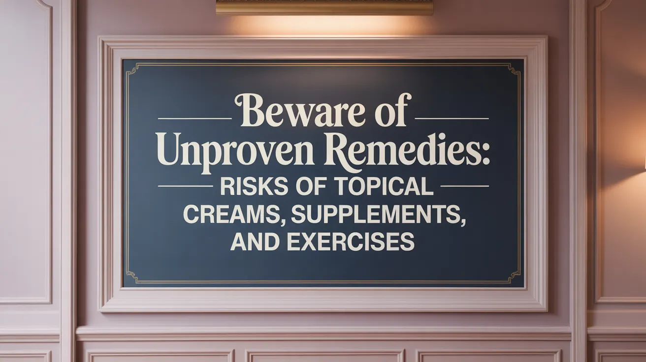 Beware of Unproven Remedies: Risks of Topical Creams, Supplements, and Exercises
