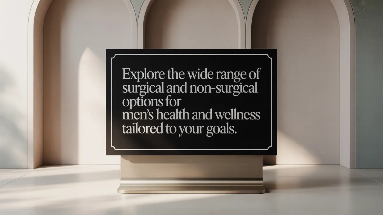 Explore the wide range of surgical and non-surgical options for male genital enhancement tailored to your goals.