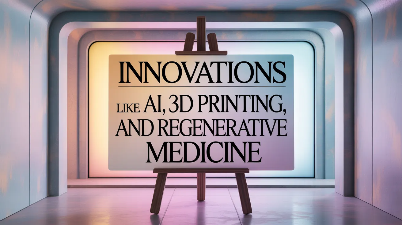 Innovations Like AI, 3D Printing, and Regenerative Medicine