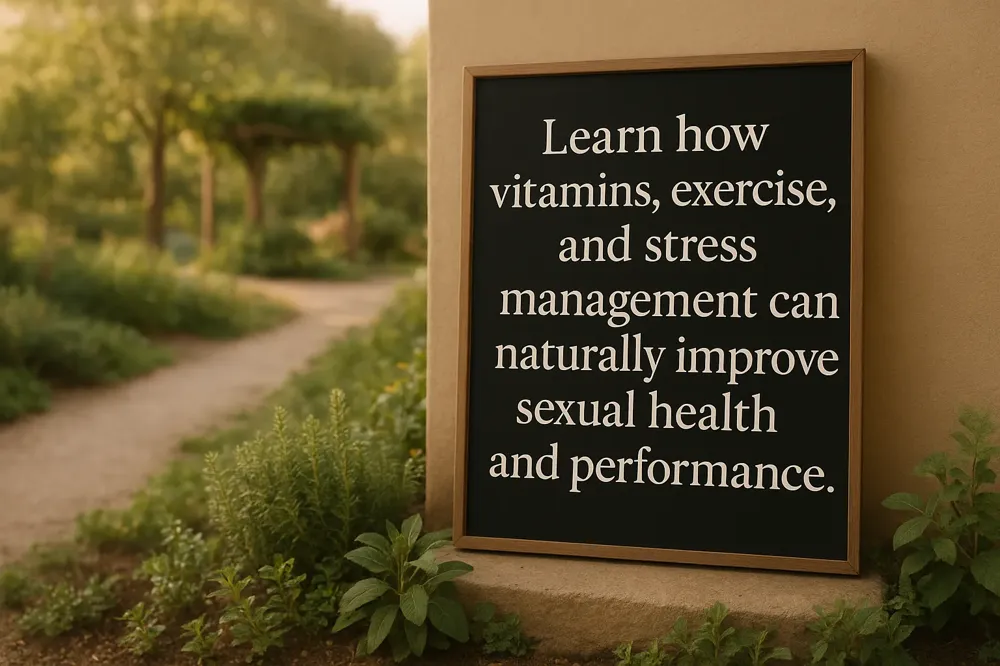 Learn how vitamins, exercise, and stress management can naturally improve sexual health and performance.