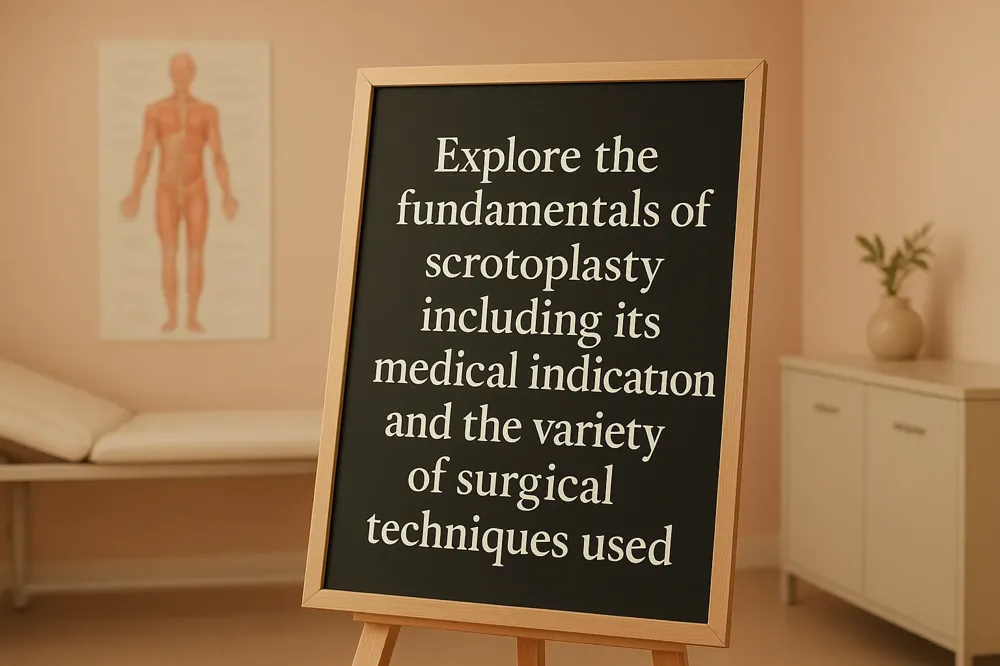 Explore the fundamentals of scrotoplasty including its medical indications and the variety of surgical techniques used.