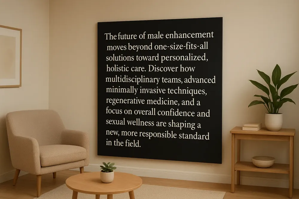 The future of male enhancement moves beyond one-size-fits-all solutions toward personalized, holistic care. Discover how multidisciplinary teams, advanced minimally invasive techniques, regenerative medicine, and a focus on overall confidence and sexual wellness are shaping a new, more responsible standard in the field.