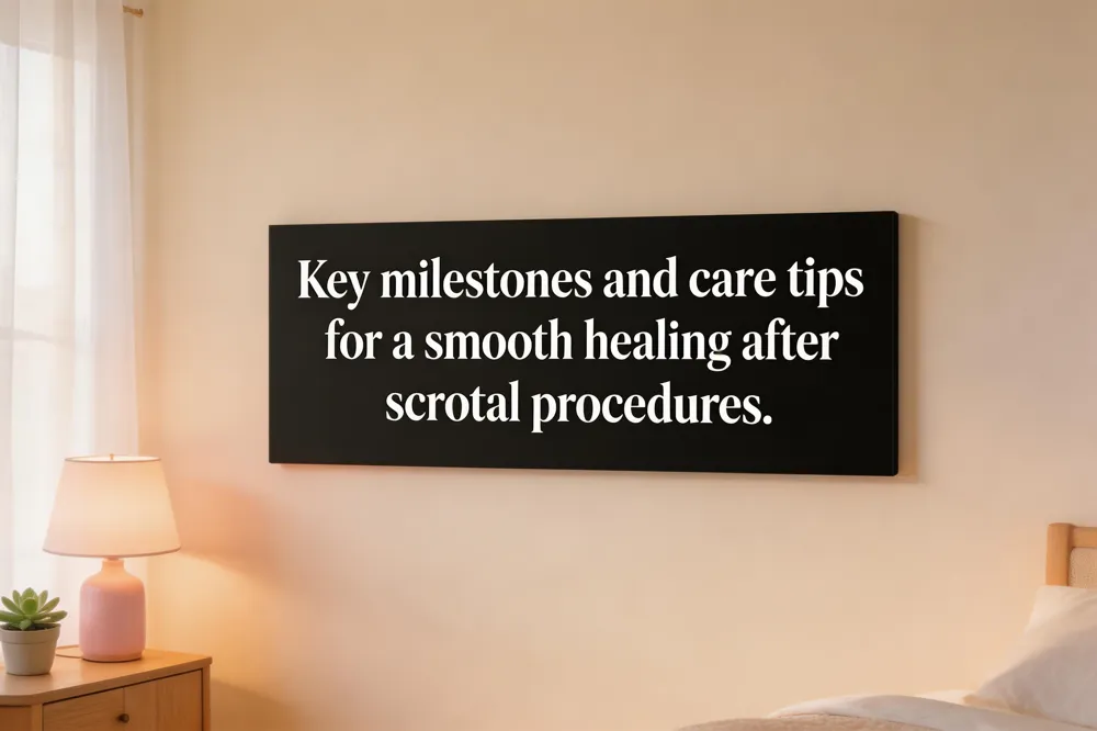 Key milestones and care tips for a smooth healing after scrotal procedures.