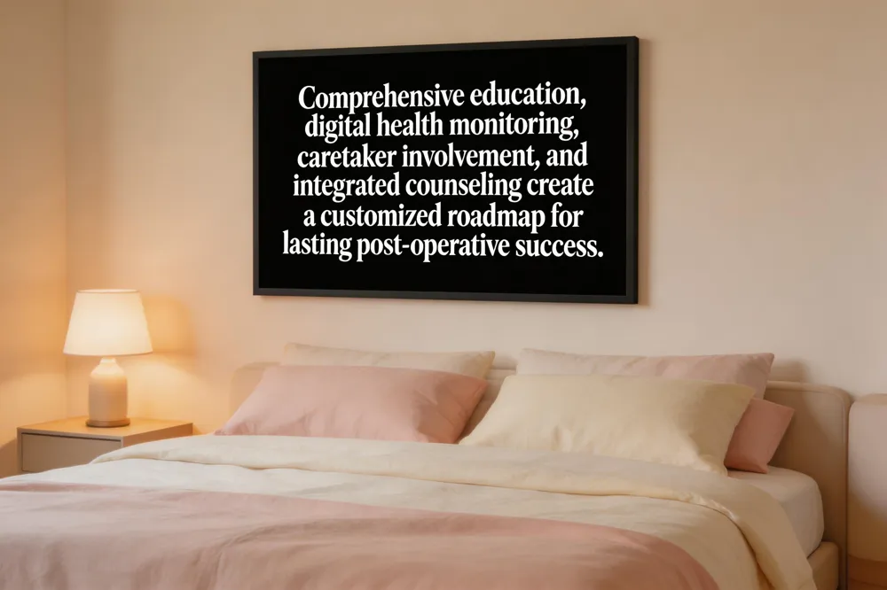 Comprehensive education, digital health monitoring, caretaker involvement, and integrated counseling create a customized roadmap for lasting post‑operative success.