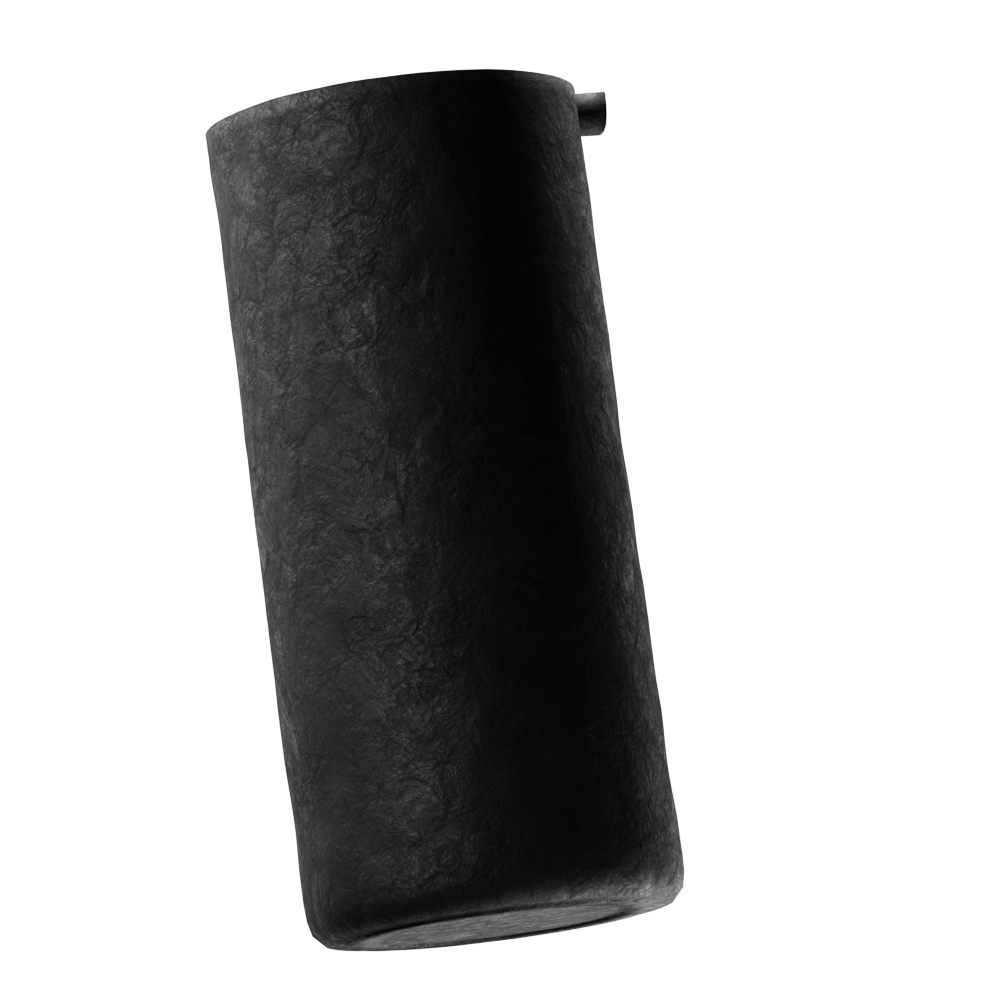 Tall black textured water pitcher with a small spout.