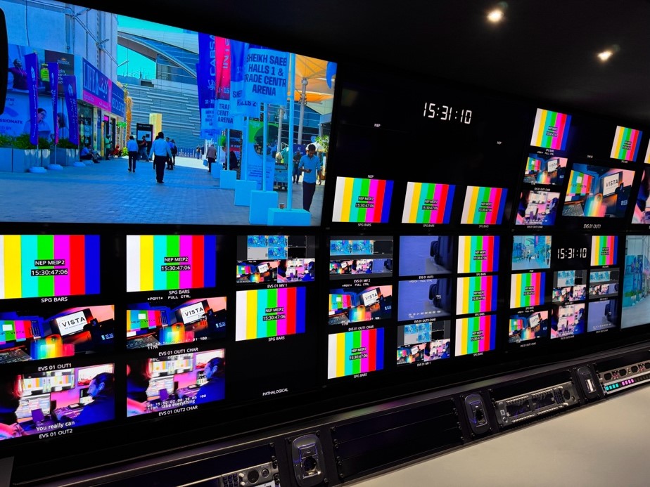 A large screen with multiple imagesDescription automatically generated, Picture