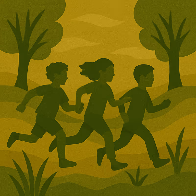 Care-full Courses Illustration depicting children running in nature