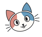 Logo icon of The French Cat. It represents a cute cat with Blue, white and red stripes.
