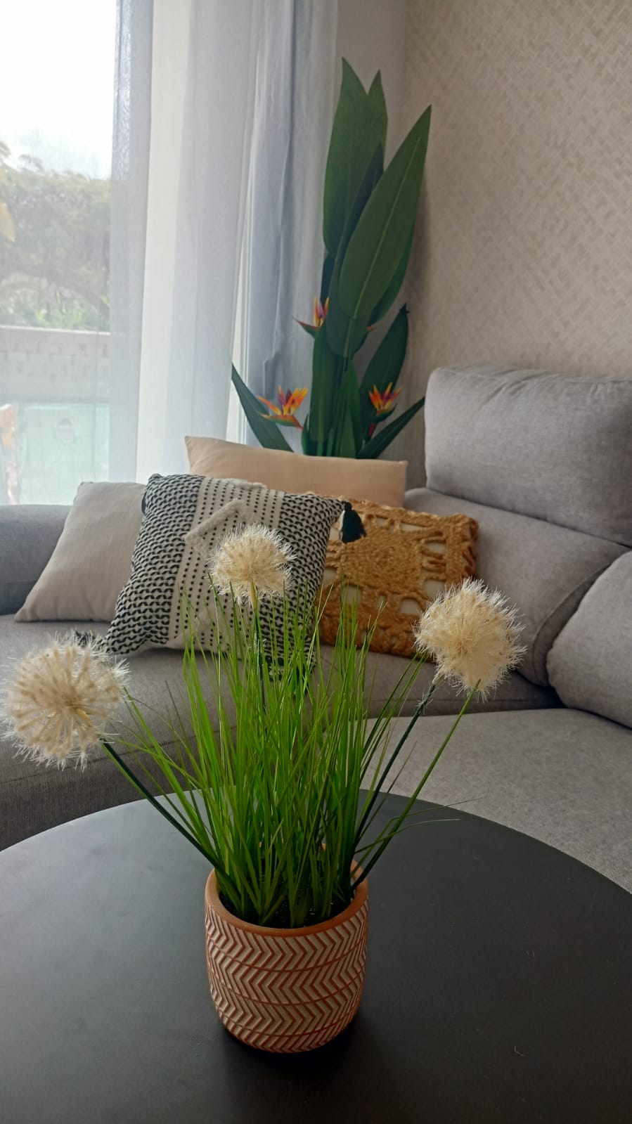 flowers on the table in living room