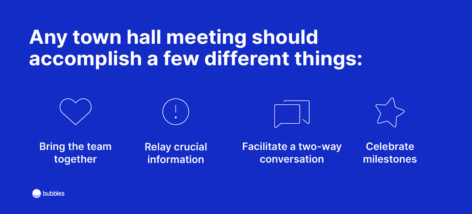 Any town hall meeting should accomplish a few different things