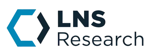 LNS Research logo with a blue hexagonal shape and the text 'LNS Research' in dark font.