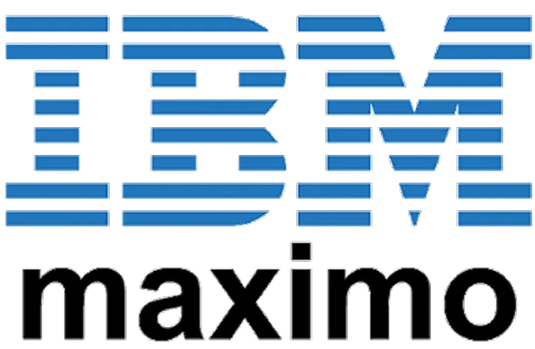 IBM Maximo brand logo with IBM letters in blue stripes and Maximo text below.