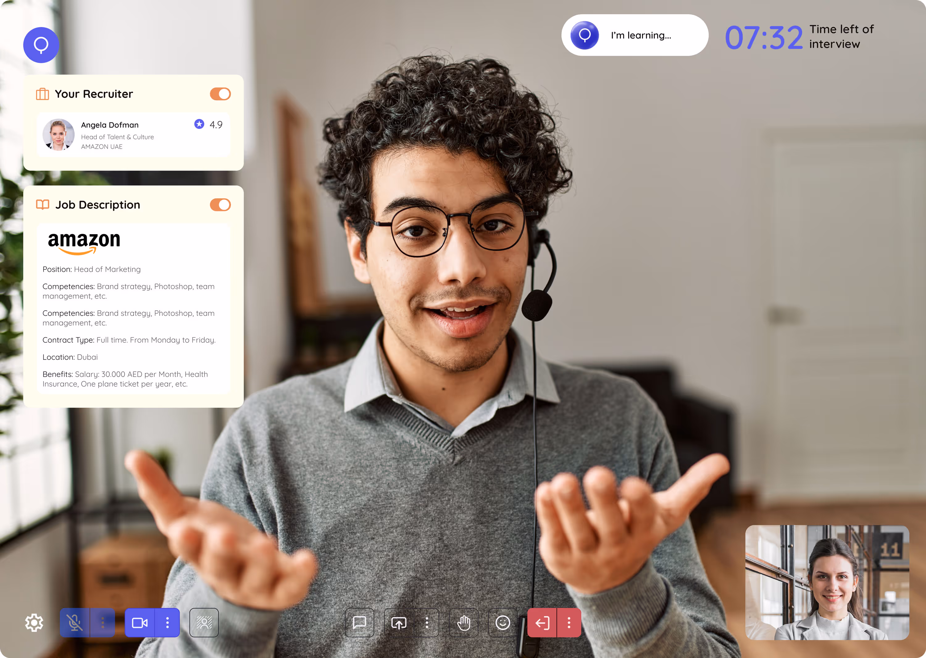 Online interview with recruiter