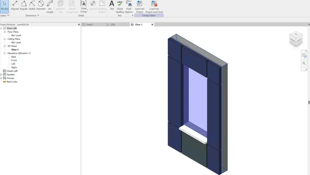 BIM FAMILIES OF WALL & WINDOW PANELS
