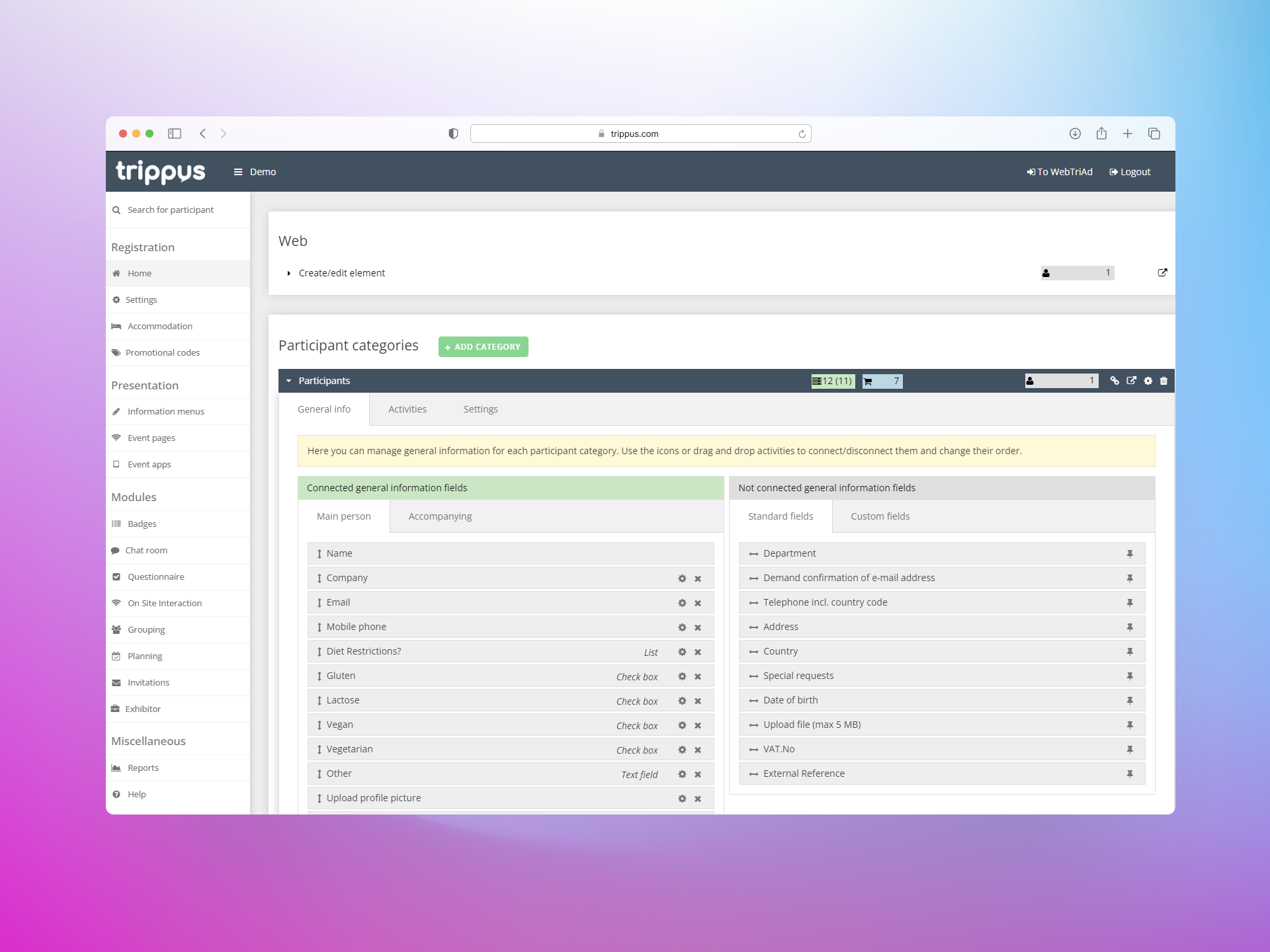 Dashboard mockup