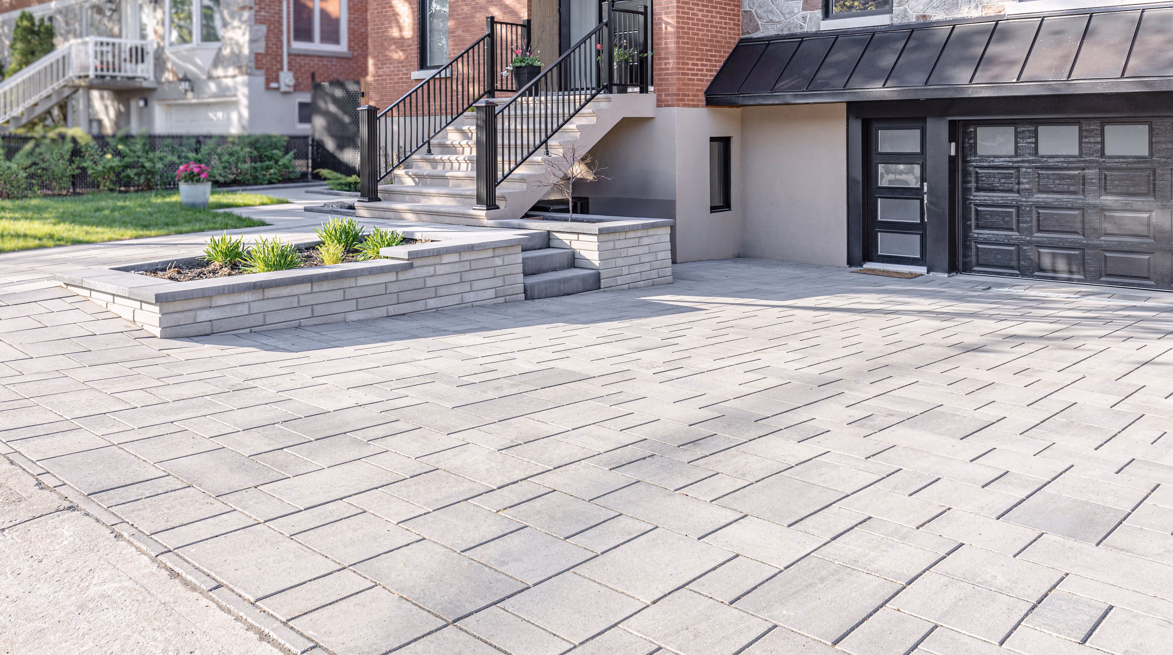 Stationnement en pavé unis