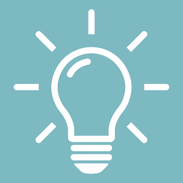 Lightbulb icon representing innovative ideas and workplace creativity.