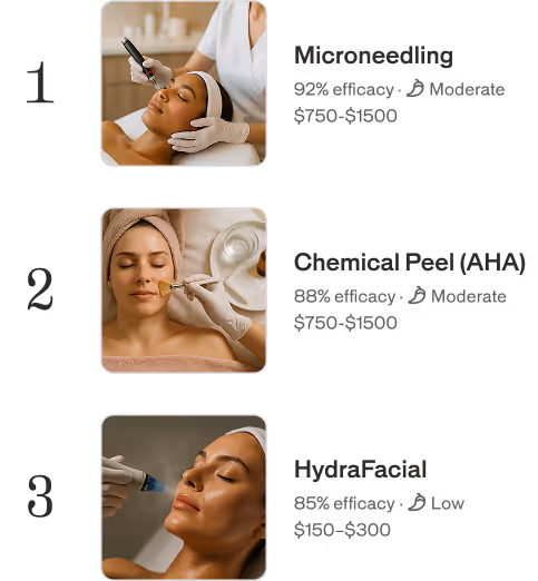 A list of treatment suggestions