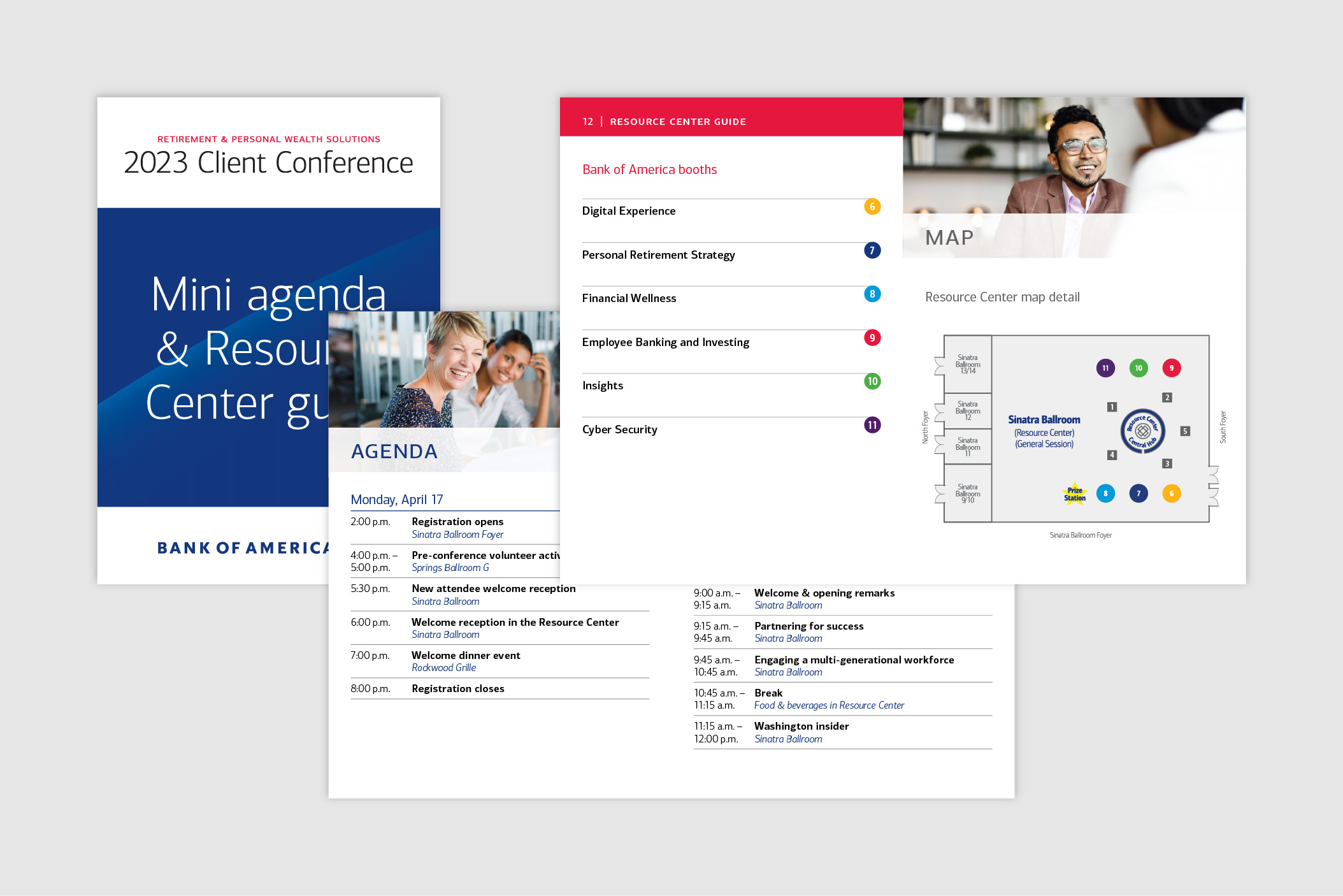Screenshots of Client Conference 2023 mini agenda