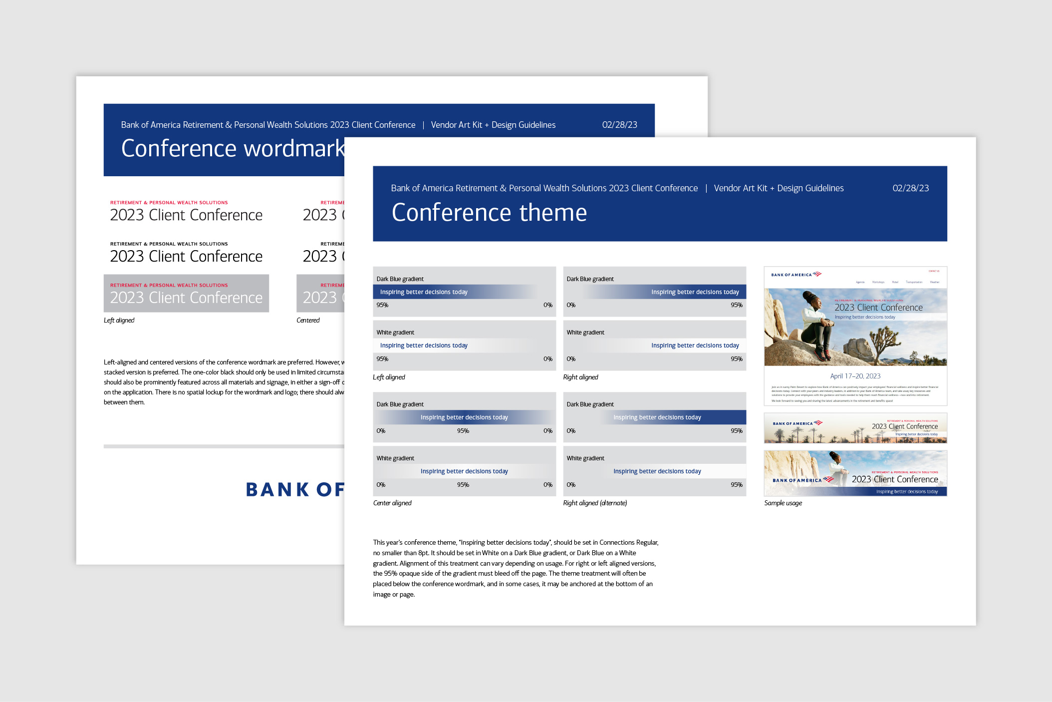 Screenshots of Client Conference 2023 vendor art kit