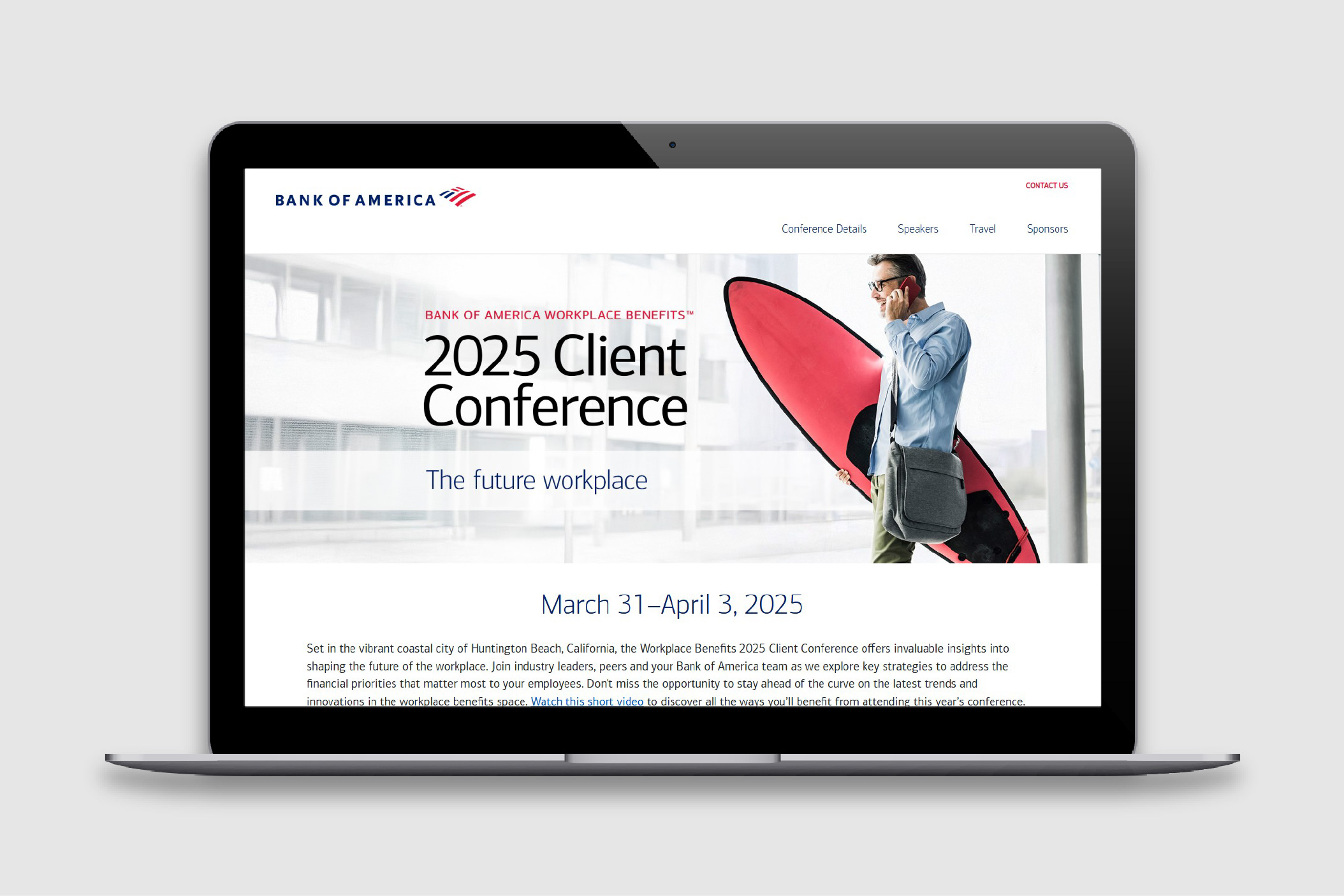 Screenshot of Client Conference 2025 website homepage