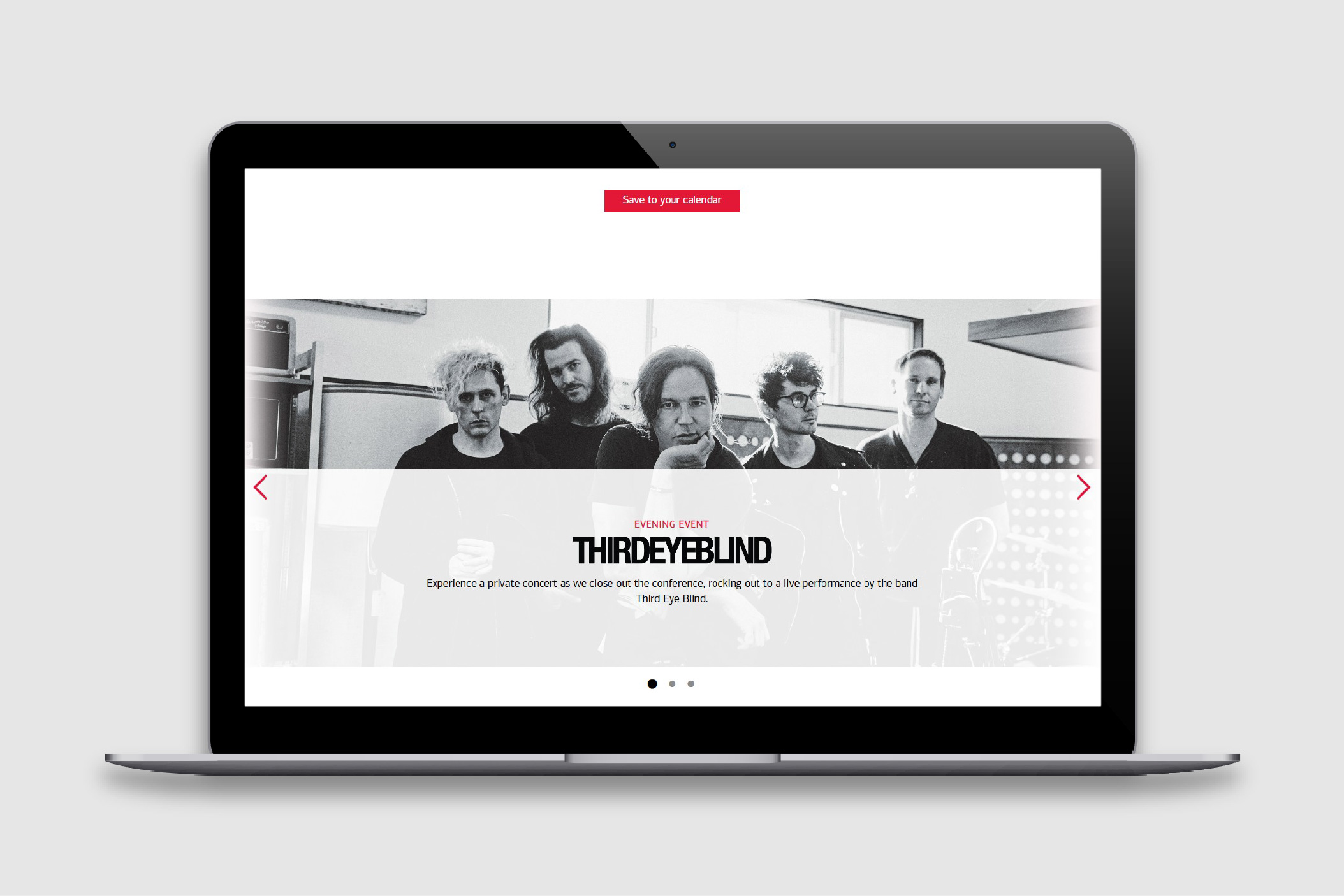 Screenshot of Client Conference 2025 website homepage feature slider