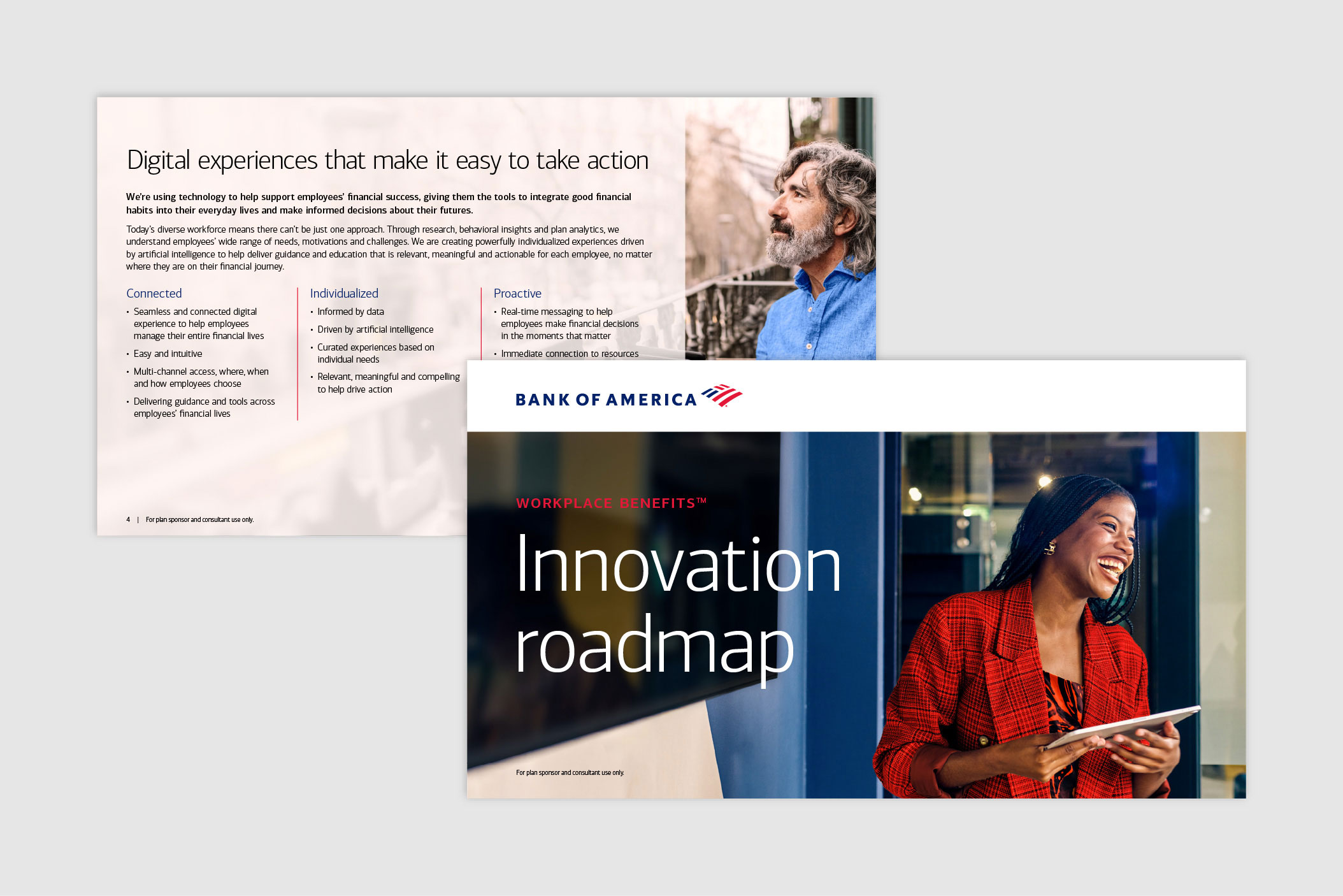 Screenshots of Innovation Roadmap 2025 page layouts
