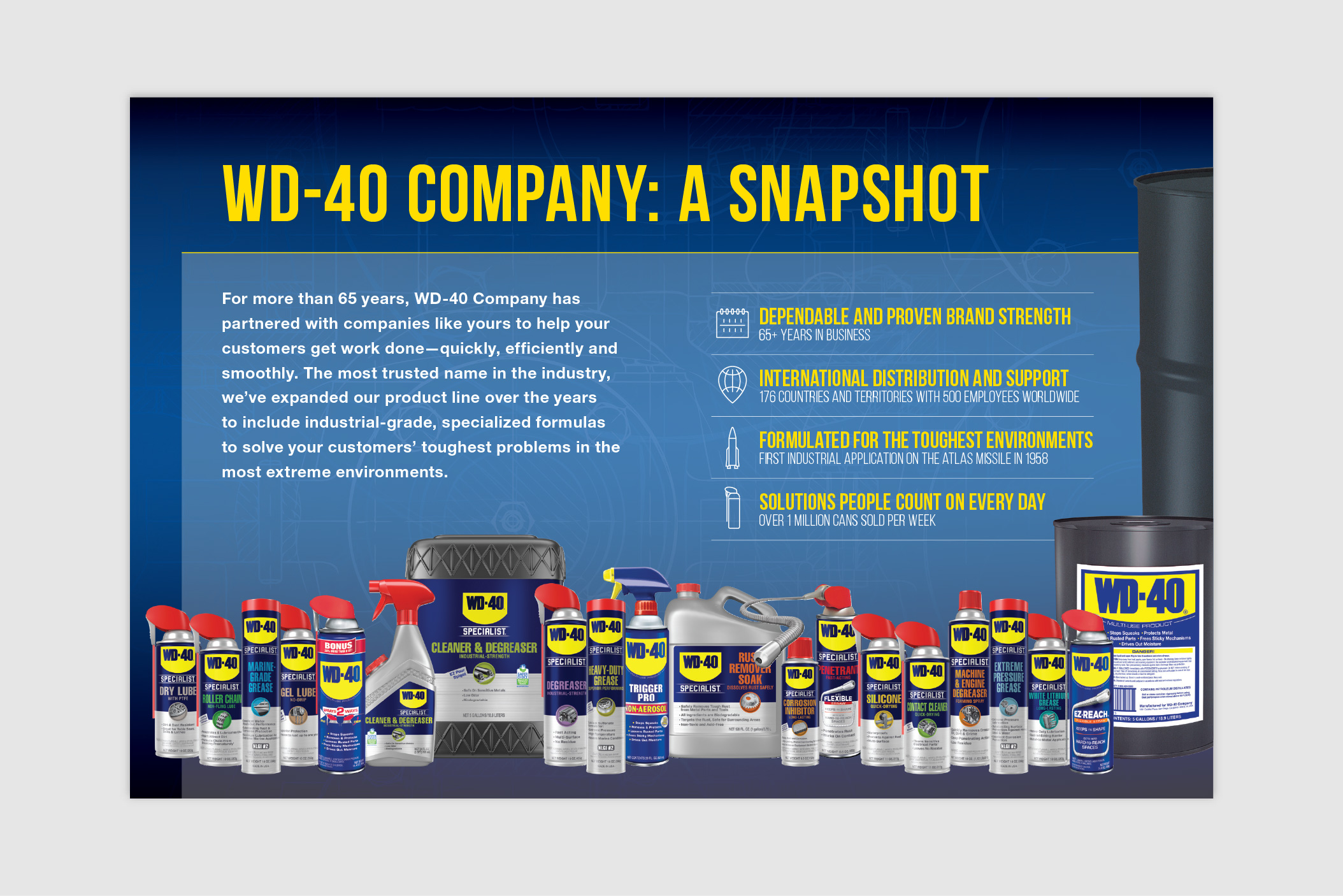 Screenshot of a WD-40 Company Industrial Capabilities Brochure page layout