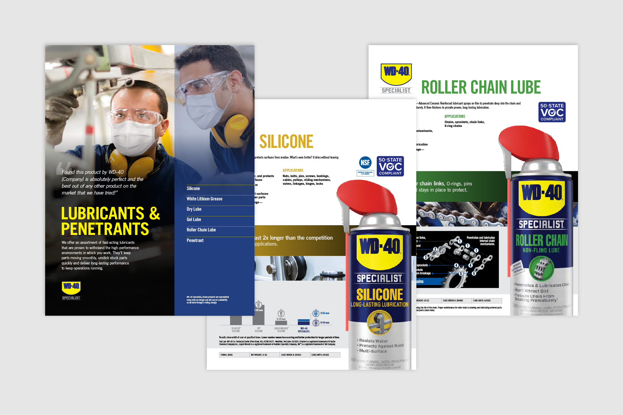 Screenshot of WD-40 Company Industrial Solutions Product Guide page layouts