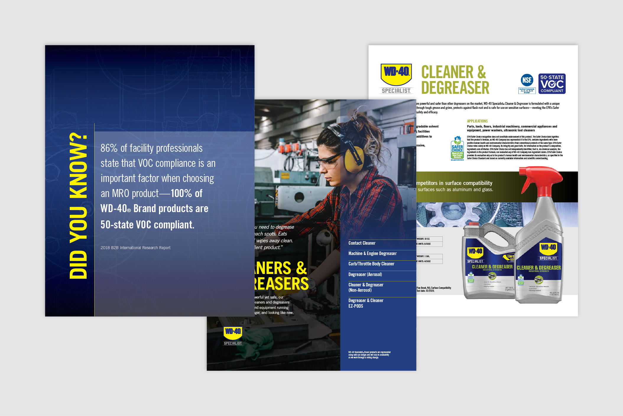 Screenshot of WD-40 Company Industrial Solutions Product Guide page layouts