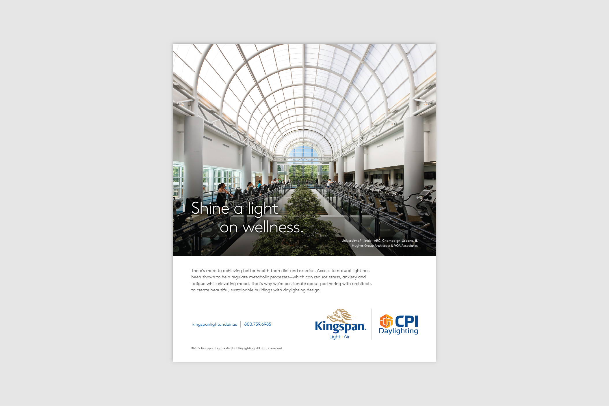 Screenshot of Kingspan Light + Air University of Illinois ARC trade ad
