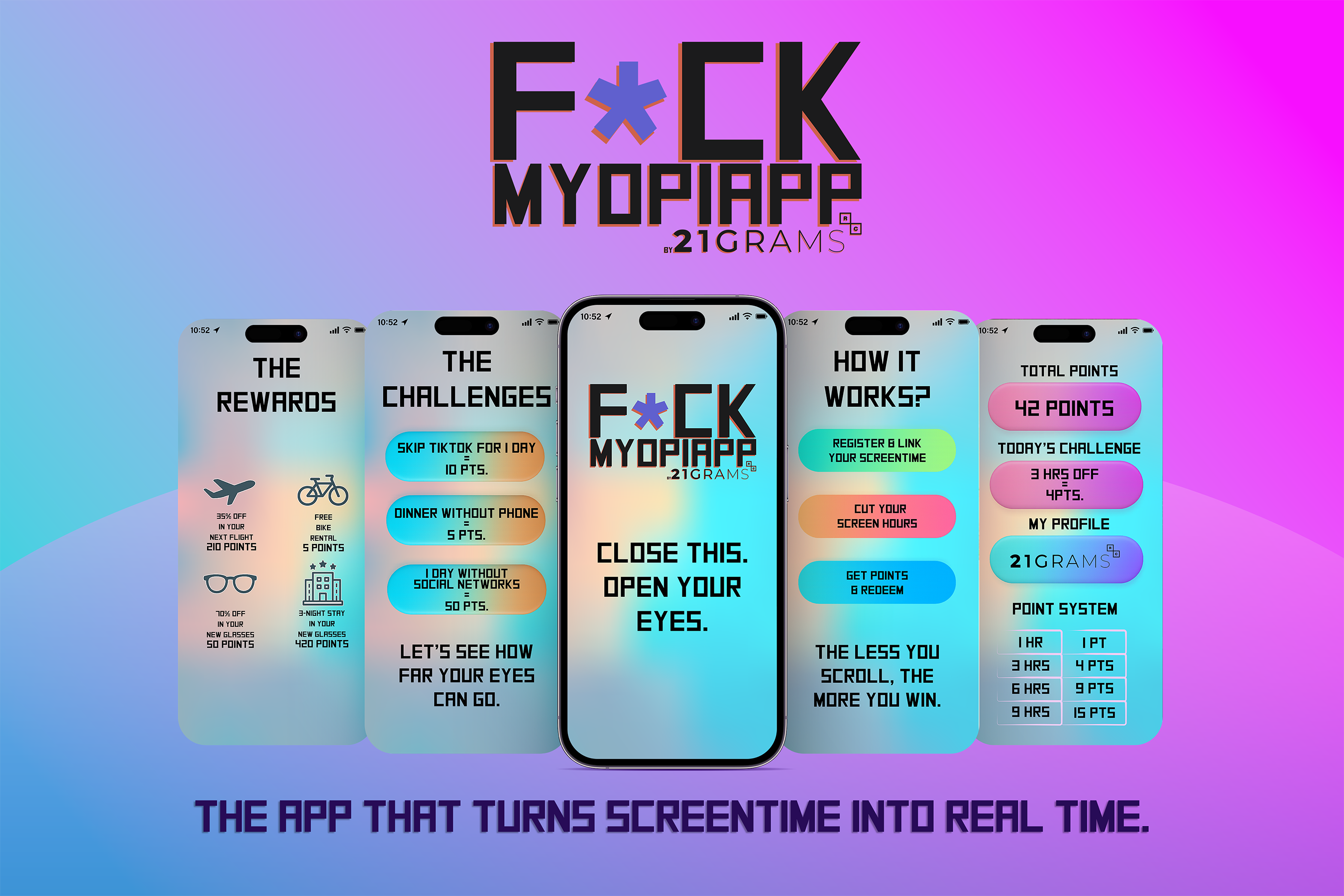 FUCK MYOPIAPP APP UX MOCKUP