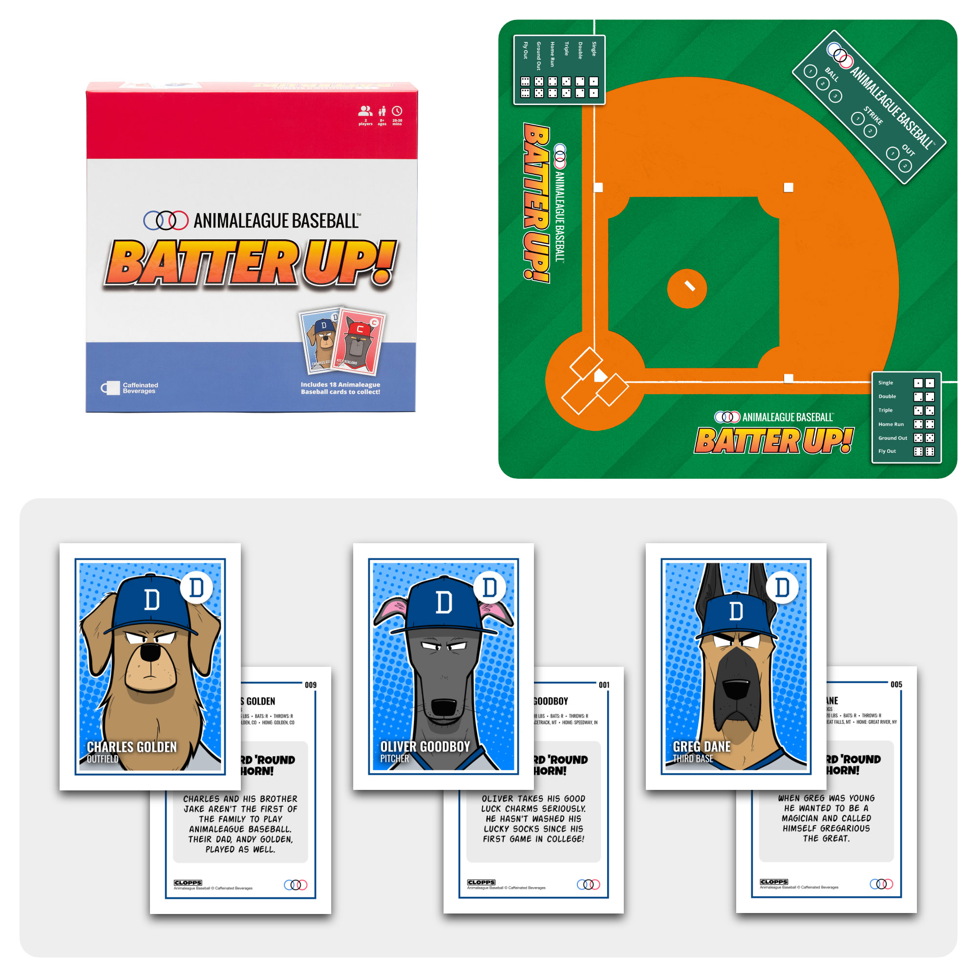 Collage of Animaleague Baseball Batter Up! Collateral