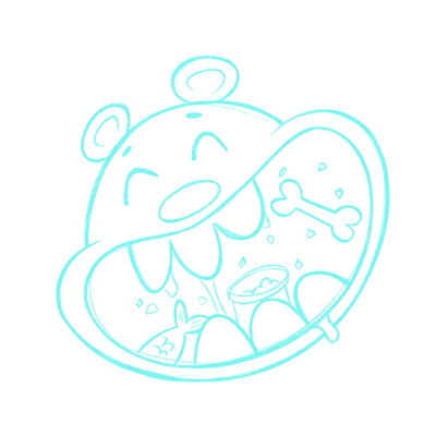 Billups Creative illustration of a bear eating stuff