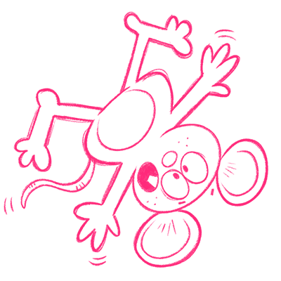 Billups Creative illustration of a upside down mouse.