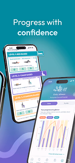 Progress with confidence. BE-FIT app screenshot.