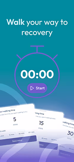 Walk your way to recovery. BE-FIT app screenshot.