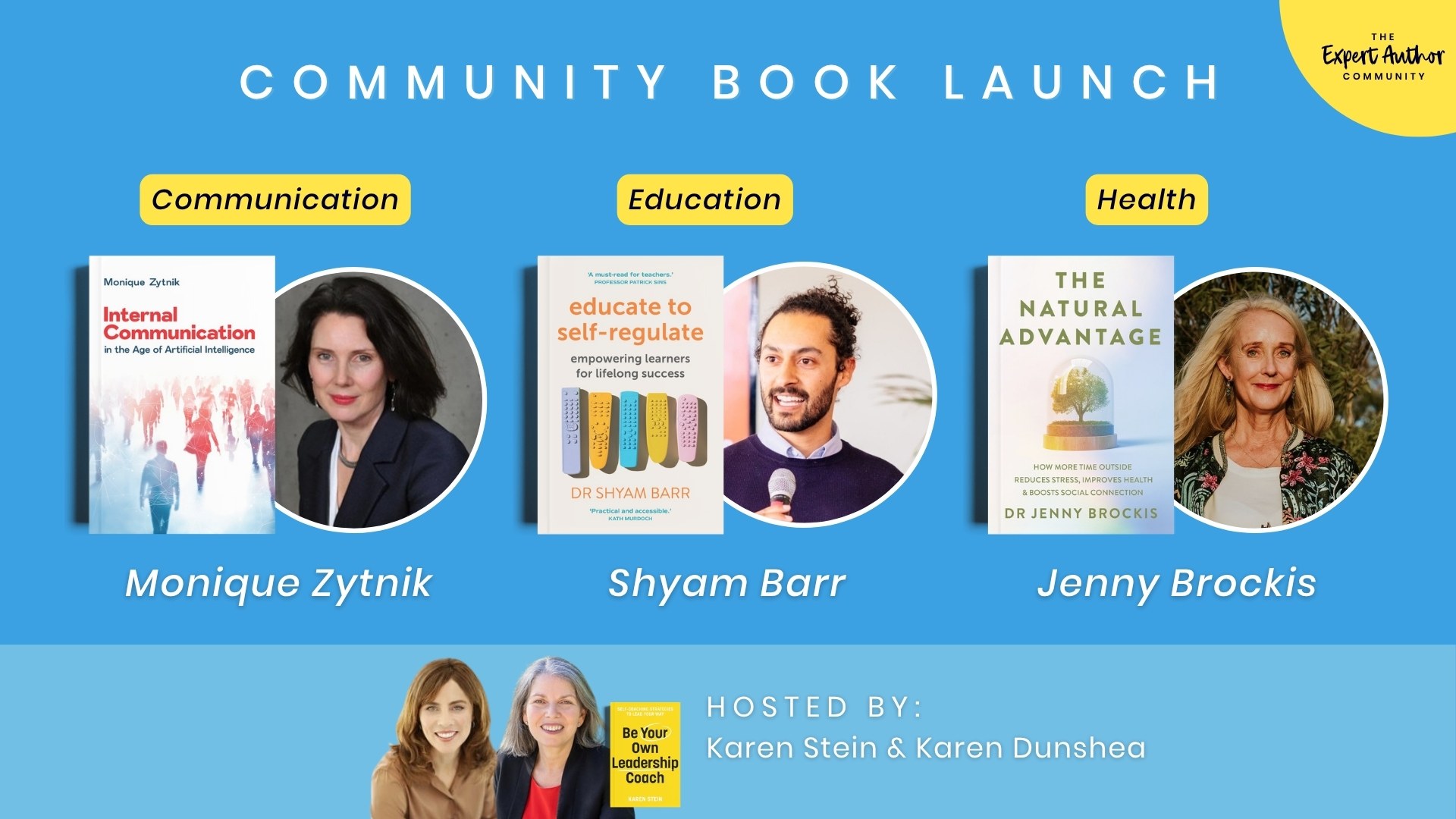 EAC Community Book Launch October 2024 with Monique Zytnik, Shyam Barr and Jenny Brockis