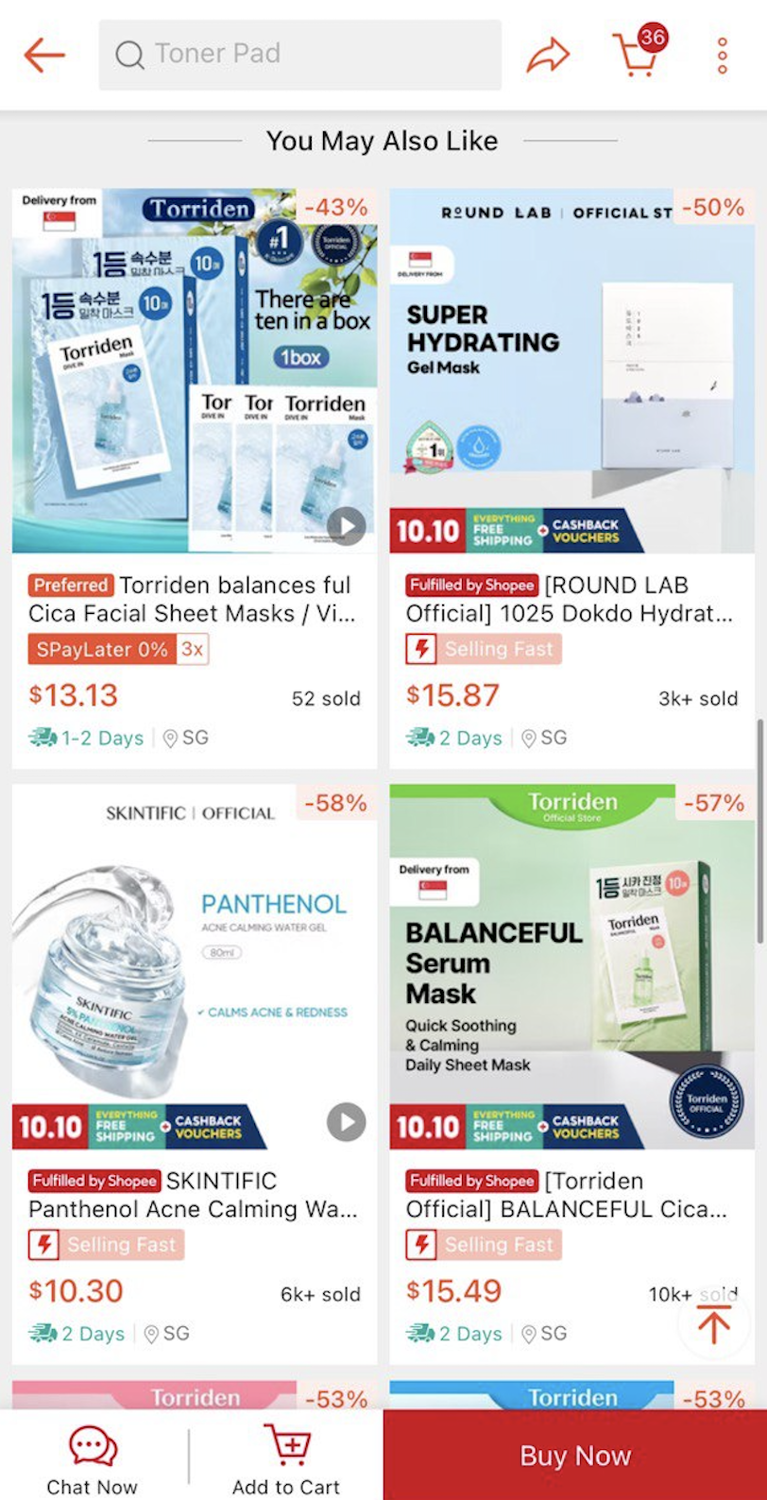 A screenshot of Shopee page showing items under the 'You May Also Like' recommendations