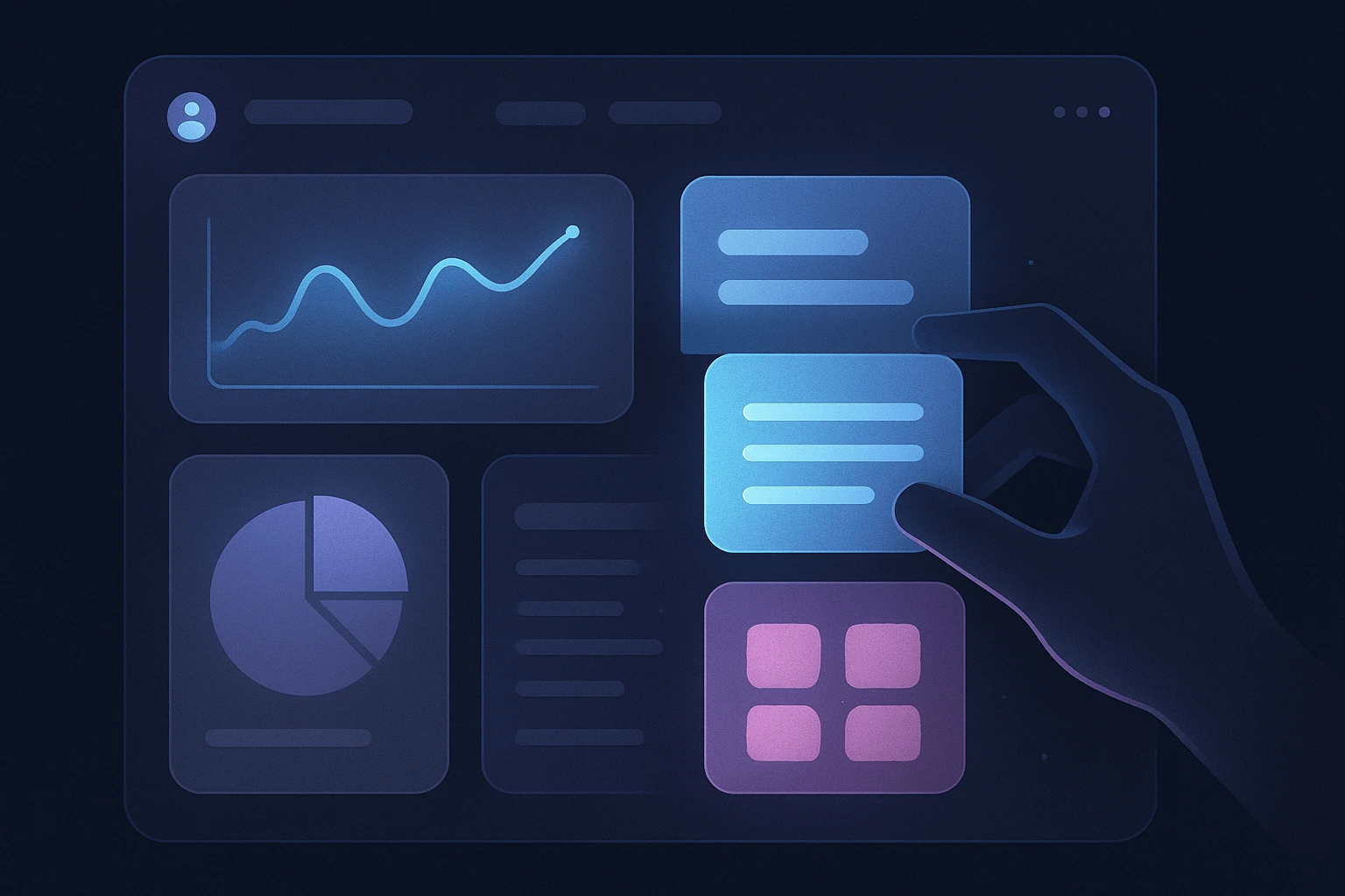 A hand touching a visual graphs