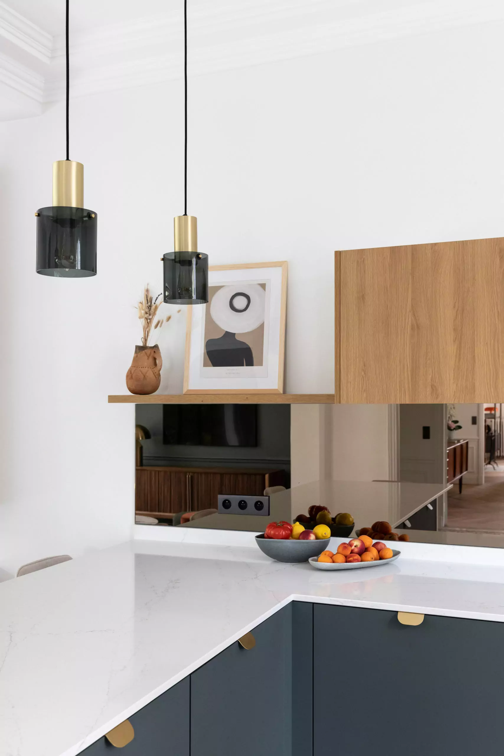 Aménagement intérieur – Cuisine moderne bois clair et blanc – Projet Asnières CTEG