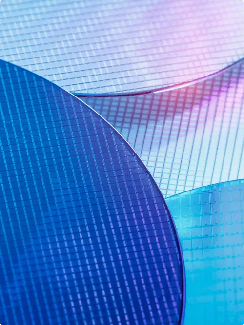Close-up image of a semiconductor chip