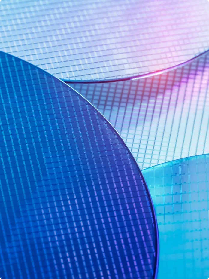 Close-up image of a semiconductor chip