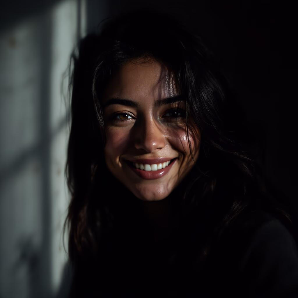 Headshot of Jake, a compatibility quiz addict, in a vibrant cyberpop aesthetic.